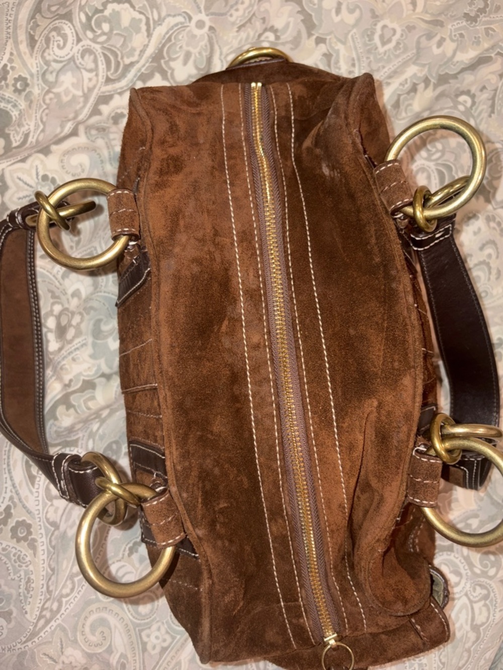 Vintage Coach Mia Soho Chocolate Brown Suede Buckle Satchel - Picture 10 of 14